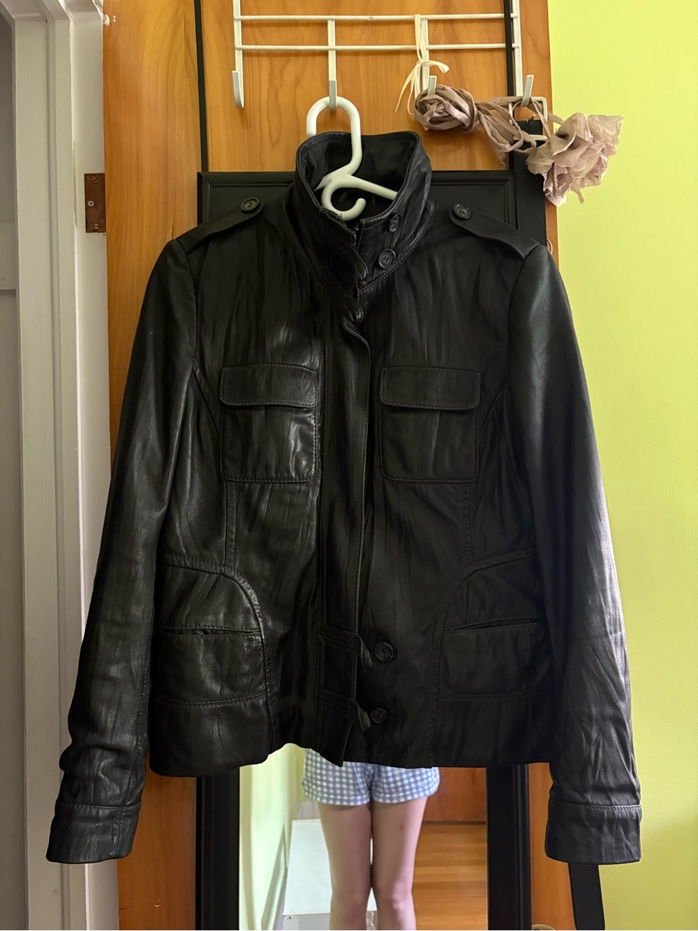 Women's Black Leather Jacket - Classic Moto Style